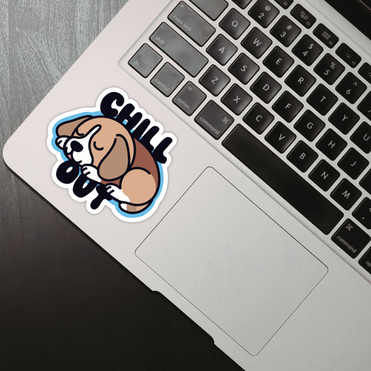 Laptop Sticker - Chill Out Puppy