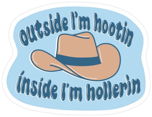 "Outside I'm Hootin" Vinyl Sticker