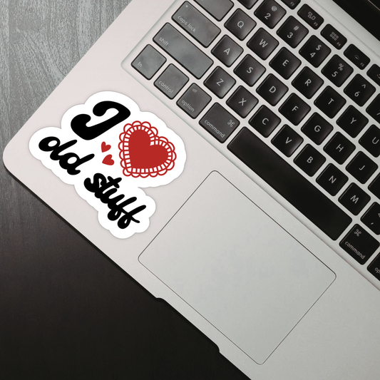Laptop Sticker - I Heart Old Stuff