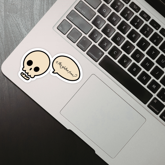 Laptop Sticker - Is This Gluten Free? Skull