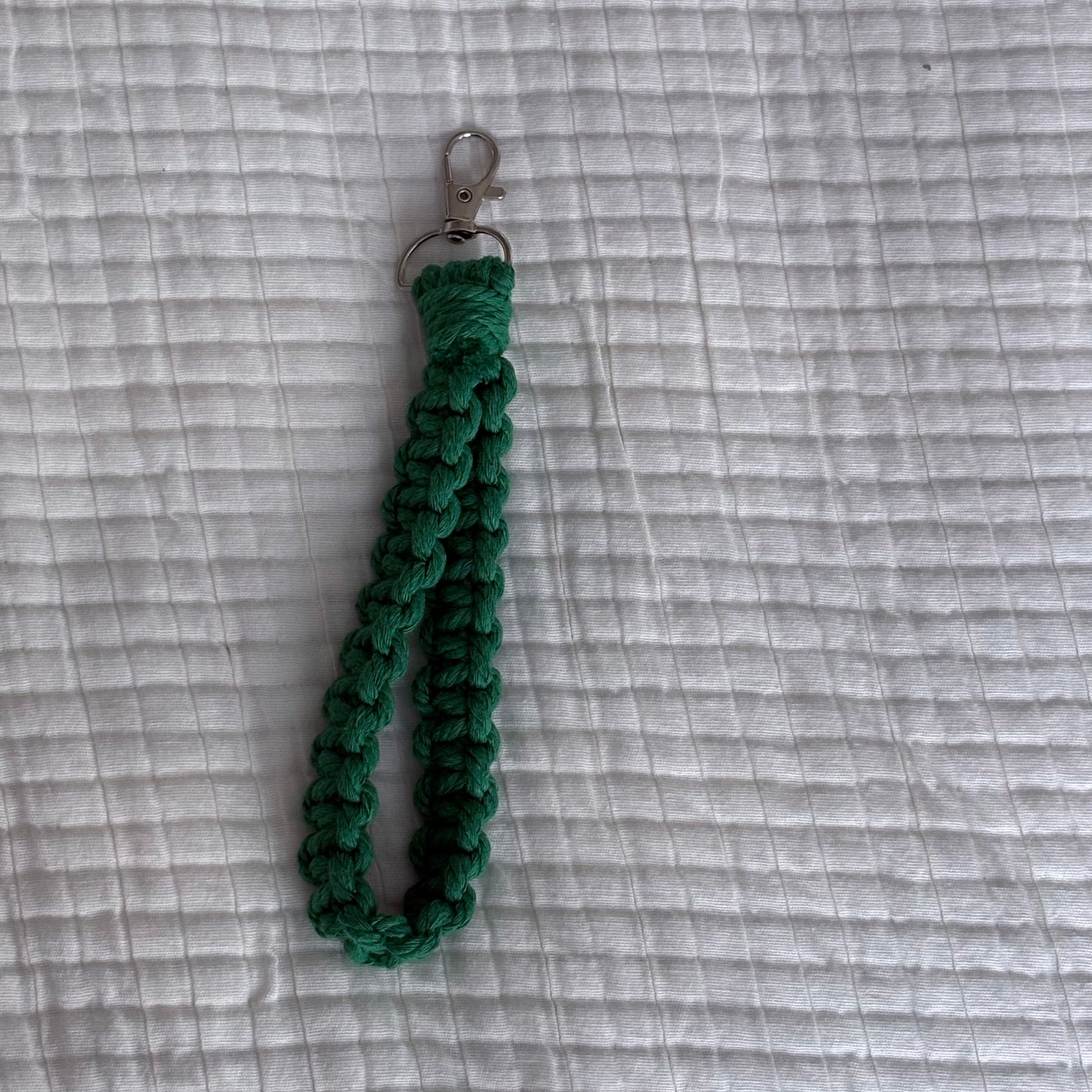 Macrame Keychain Wristlet - Green