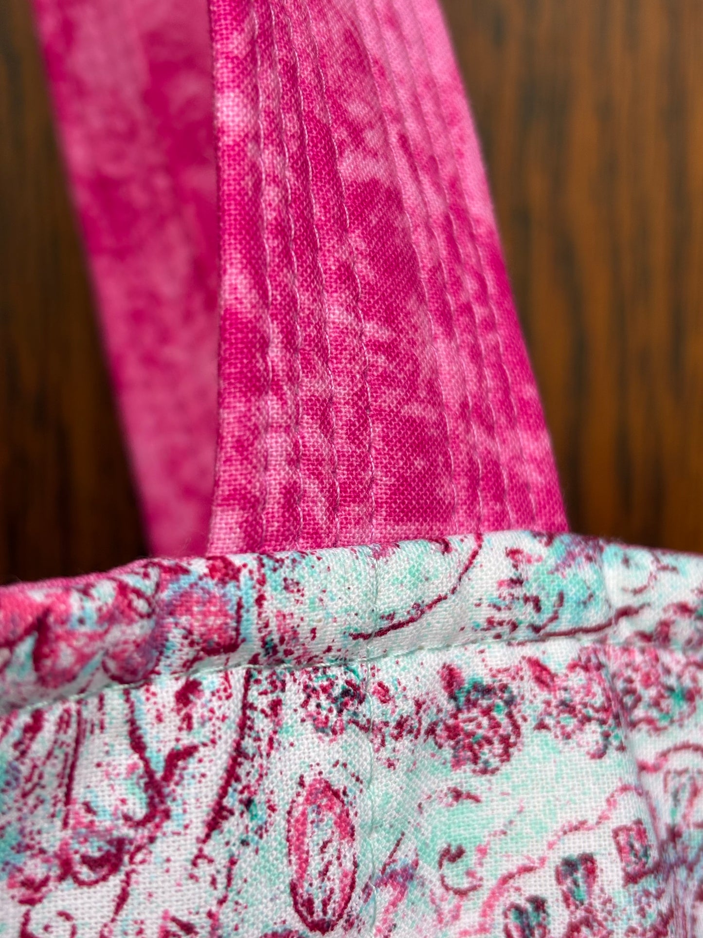 The Bucket Tote in Pink Paisley