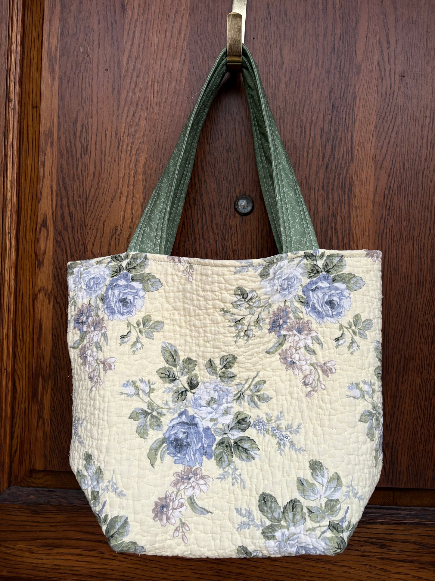 The Vintage Quilt Bucket Tote in Yellow and Blue Floral *Limited Edition*