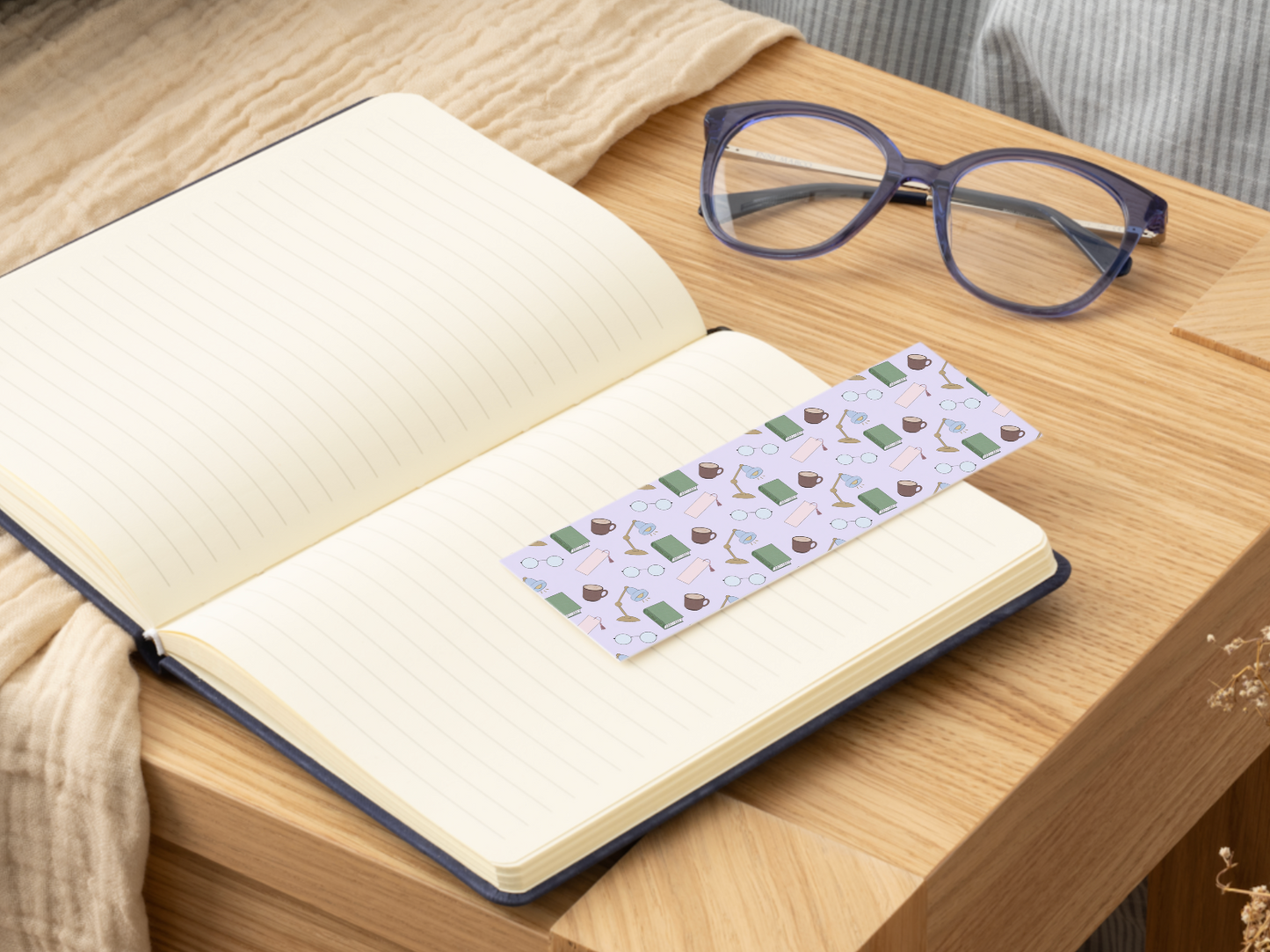 Cozy Book Club Bookmark