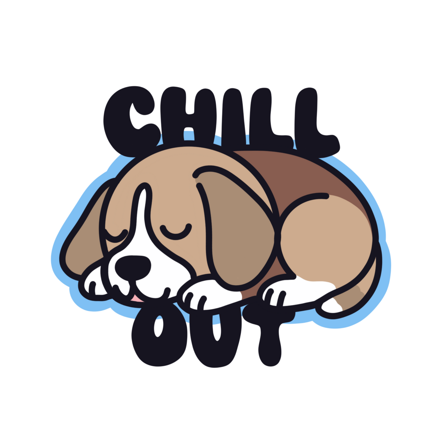 Laptop Sticker - Chill Out Puppy