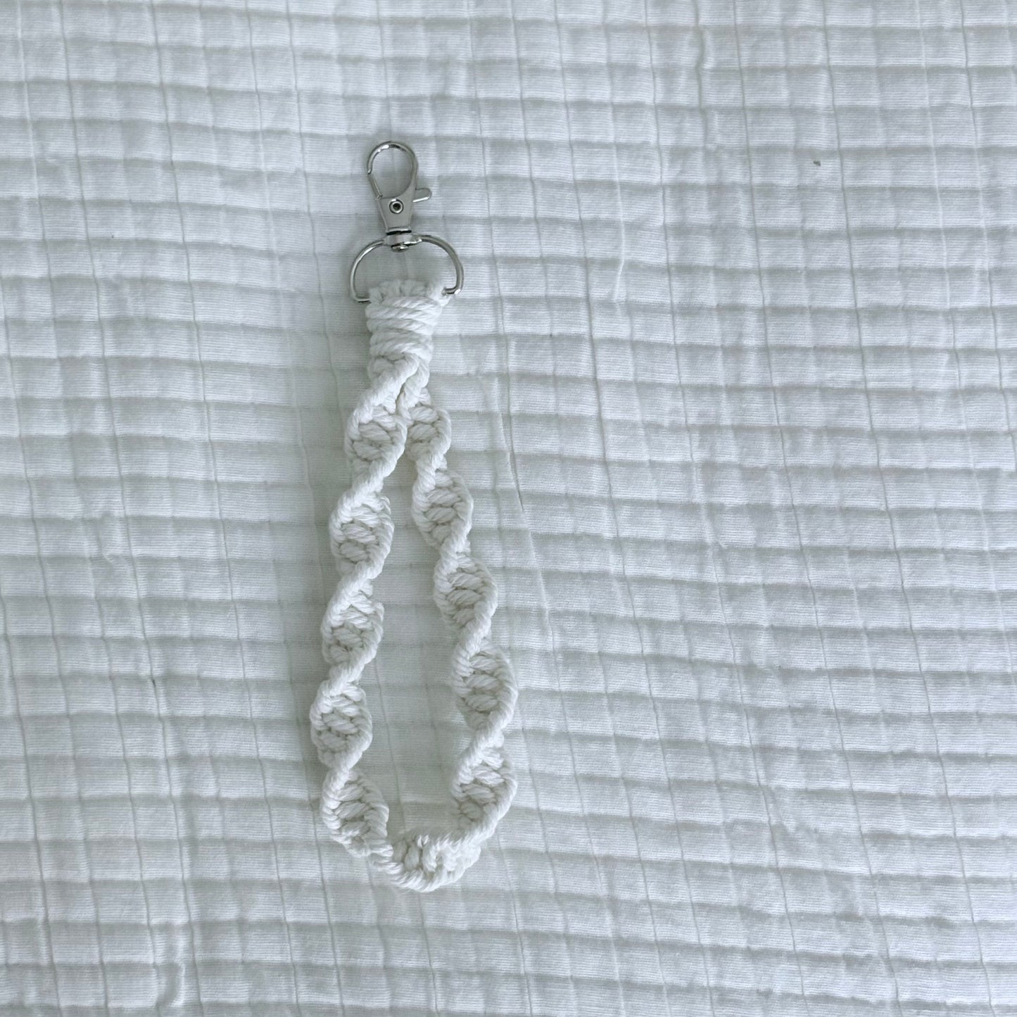 The Macrame Wristlet in Cloud White