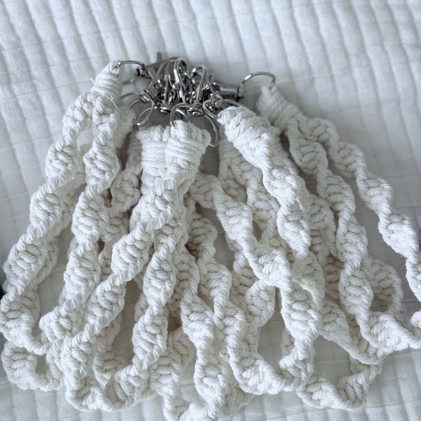 The Macrame Wristlet in Cloud White
