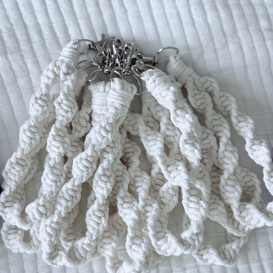 The Macrame Wristlet in Cloud White